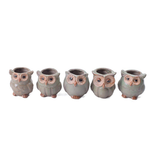 Owl Shape Desk Plant Pot