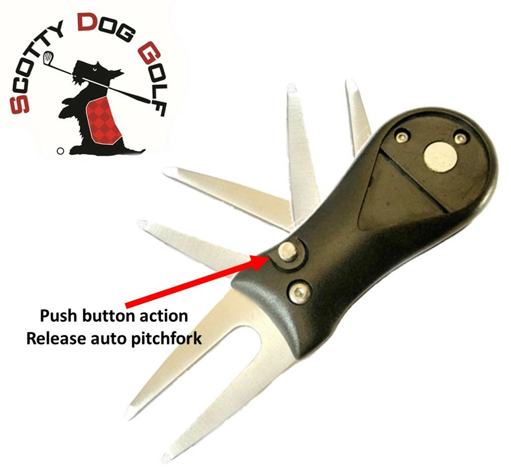 Golf Switchblade Pitchfork Magnetic Hat Clip With 3 Ping 25mm Markers