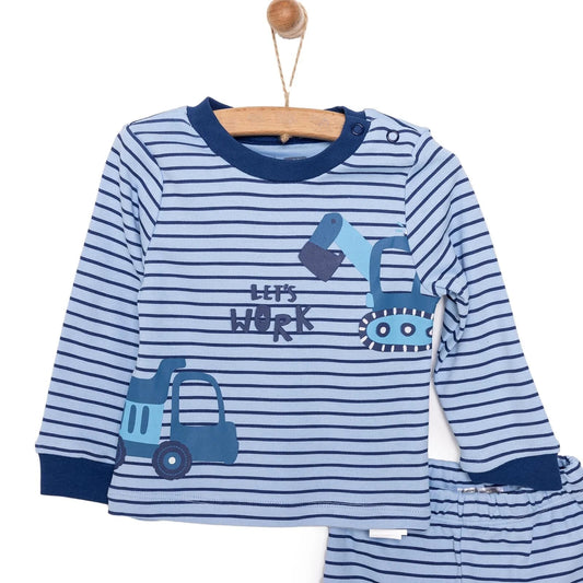 HelloBaby Baby Boy Long Sleeve Pyjamas Set - Dark Blue