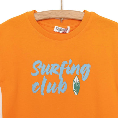 HelloBaby Motto Boy T-shirt Set - Orange