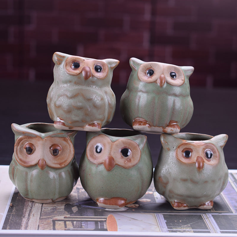 Owl Shape Desk Plant Pot