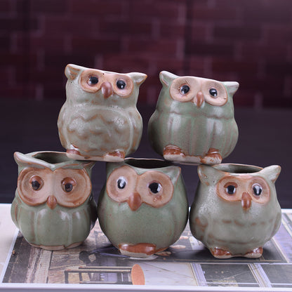Owl Shape Desk Plant Pot