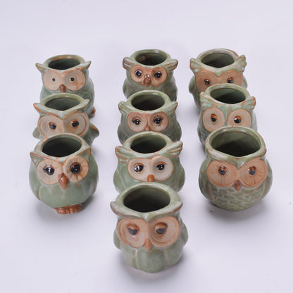 Owl Shape Desk Plant Pot