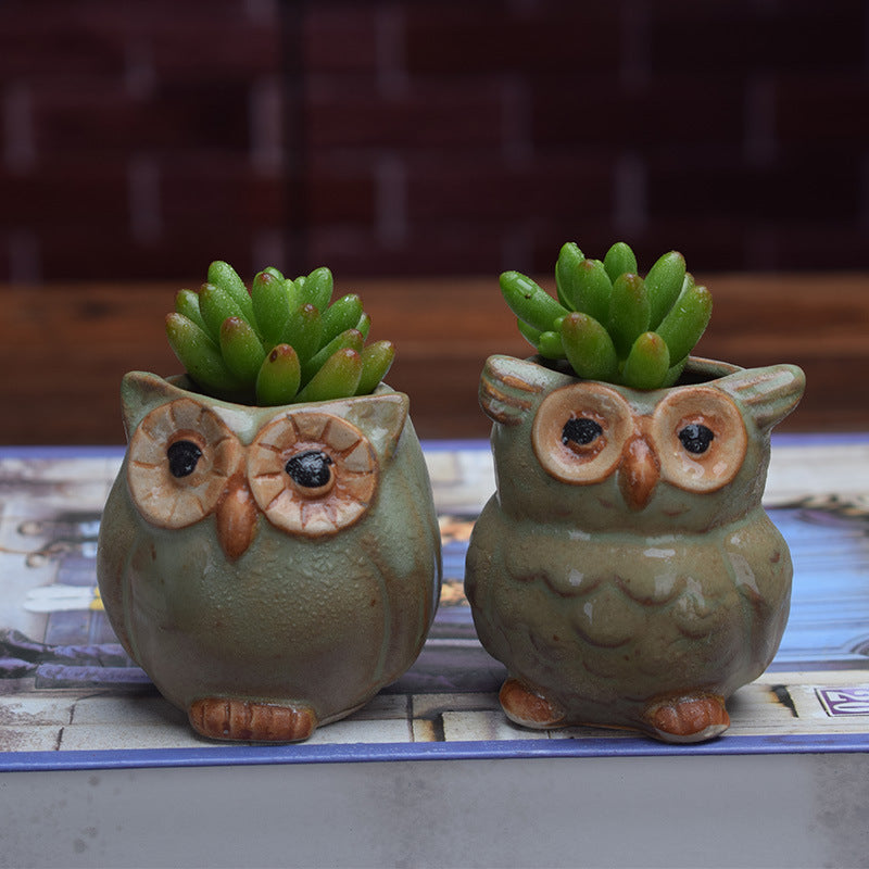 Owl Shape Desk Plant Pot