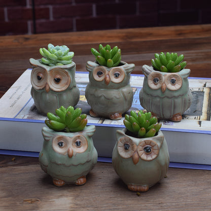 Owl Shape Desk Plant Pot
