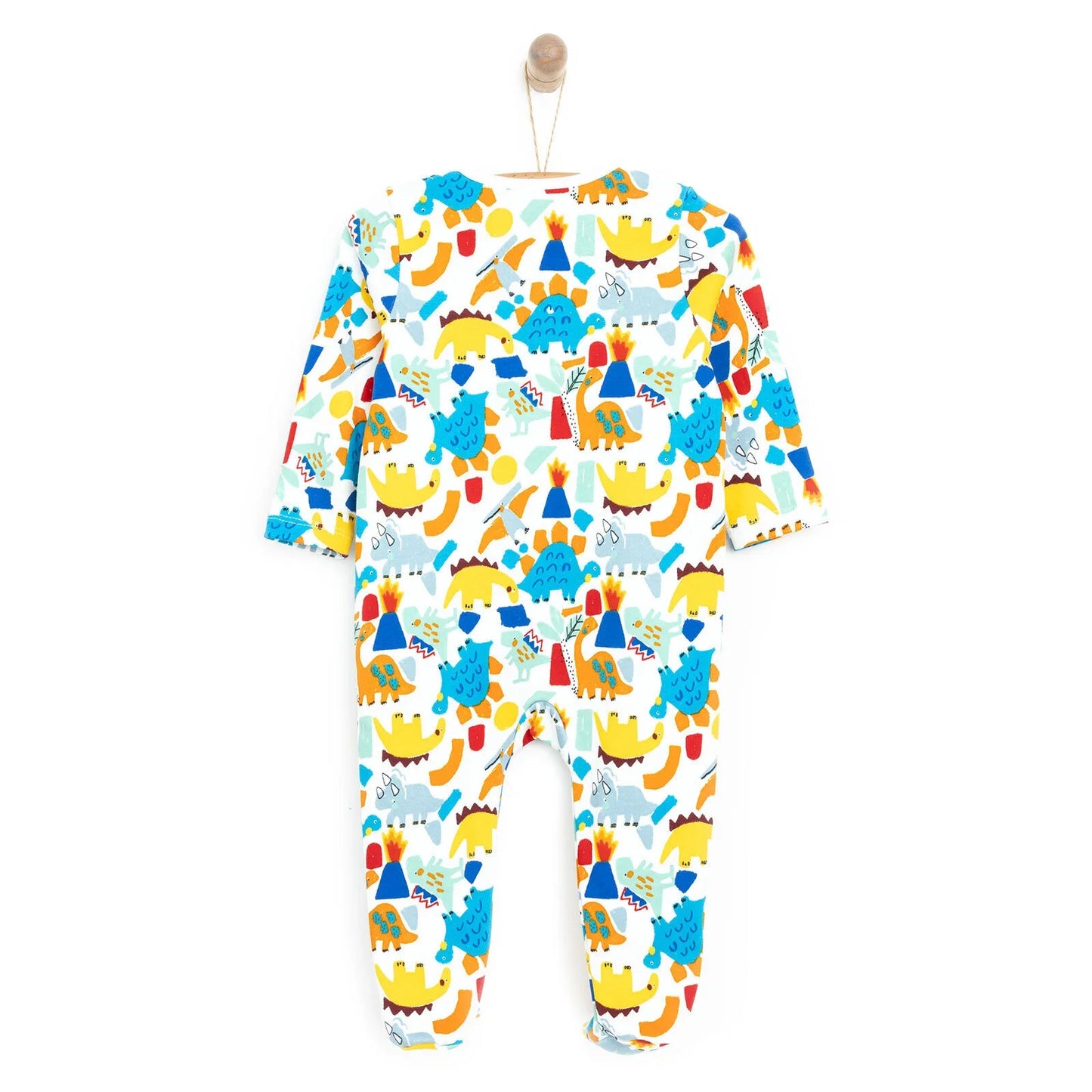 HelloBaby Newborn Baby Boy Footed Jumpsuit - Ecru