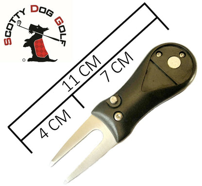 Golf Switchblade Pitchfork Magnetic Hat Clip With 3 Ping 25mm Markers