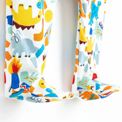 HelloBaby Newborn Baby Boy Footed Jumpsuit - Ecru