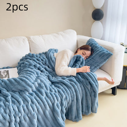 Soft Wind Bubble Velvet Blanket