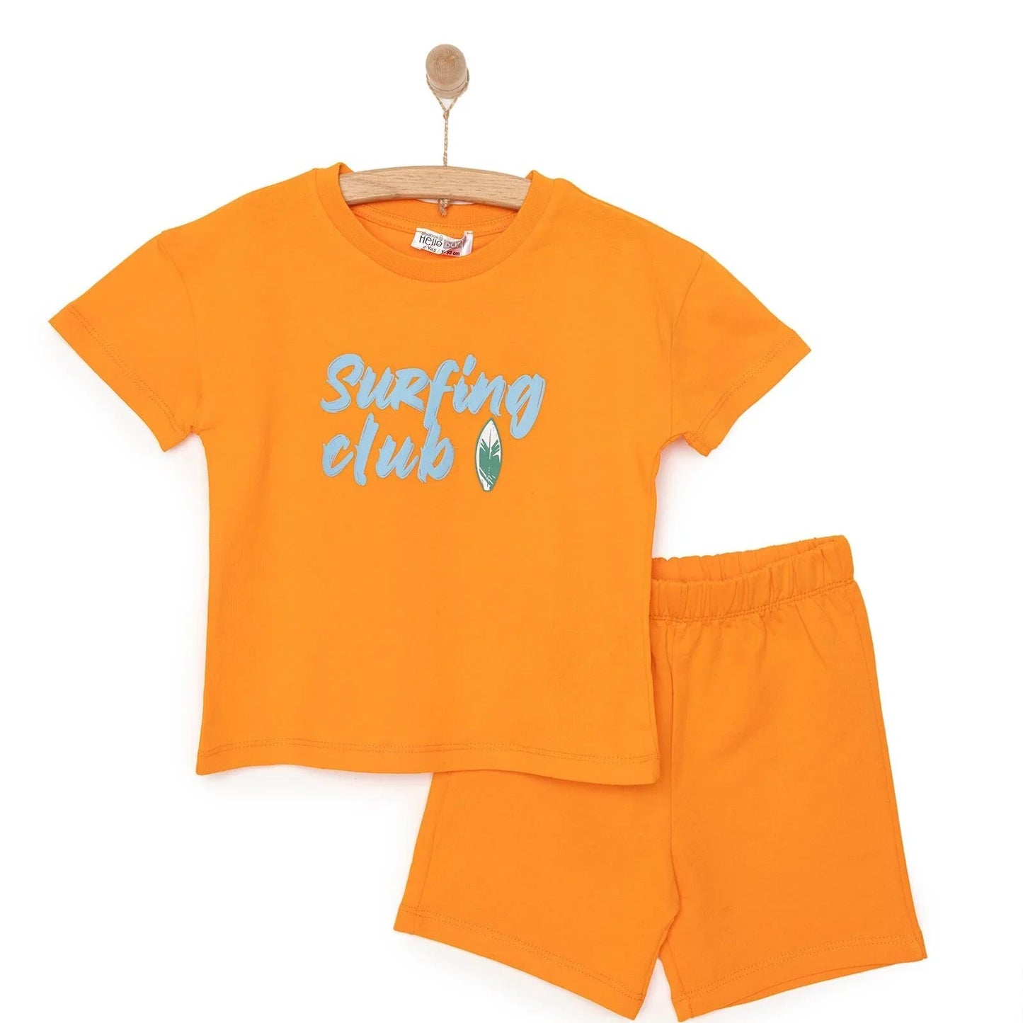 HelloBaby Motto Boy T-shirt Set - Orange