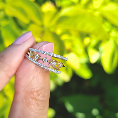 Celeste Stacking Ring Set (Silver & Gold)