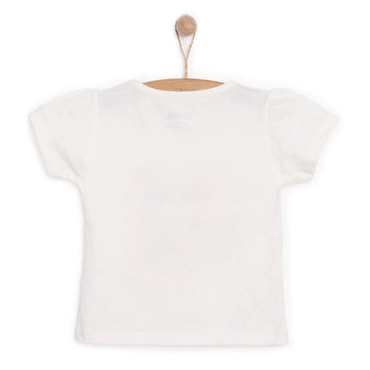 HelloBaby Basic Girl Text Patterned T-shirt - Ecru