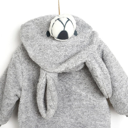 Midimod Newborn Welsoft Kangaroo Footed Jumpsuit - Grey