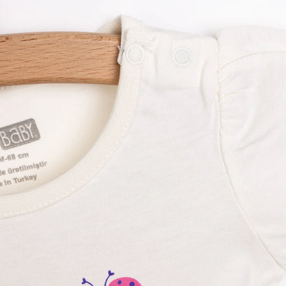 HelloBaby Basic Girl Text Patterned T-shirt - Ecru