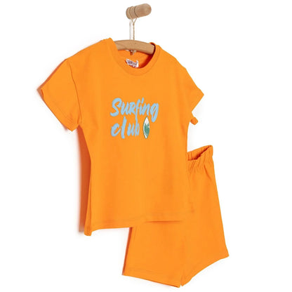 HelloBaby Motto Boy T-shirt Set - Orange