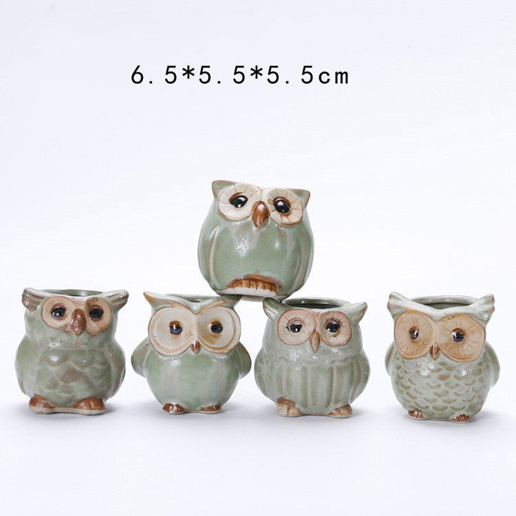 Owl Shape Desk Plant Pot