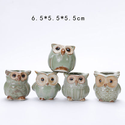 Owl Shape Desk Plant Pot